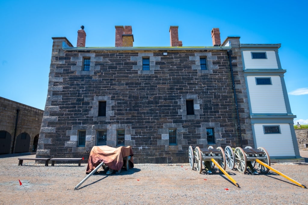 Cavalier Building inside Halifax Citadel with historic stone architecture
