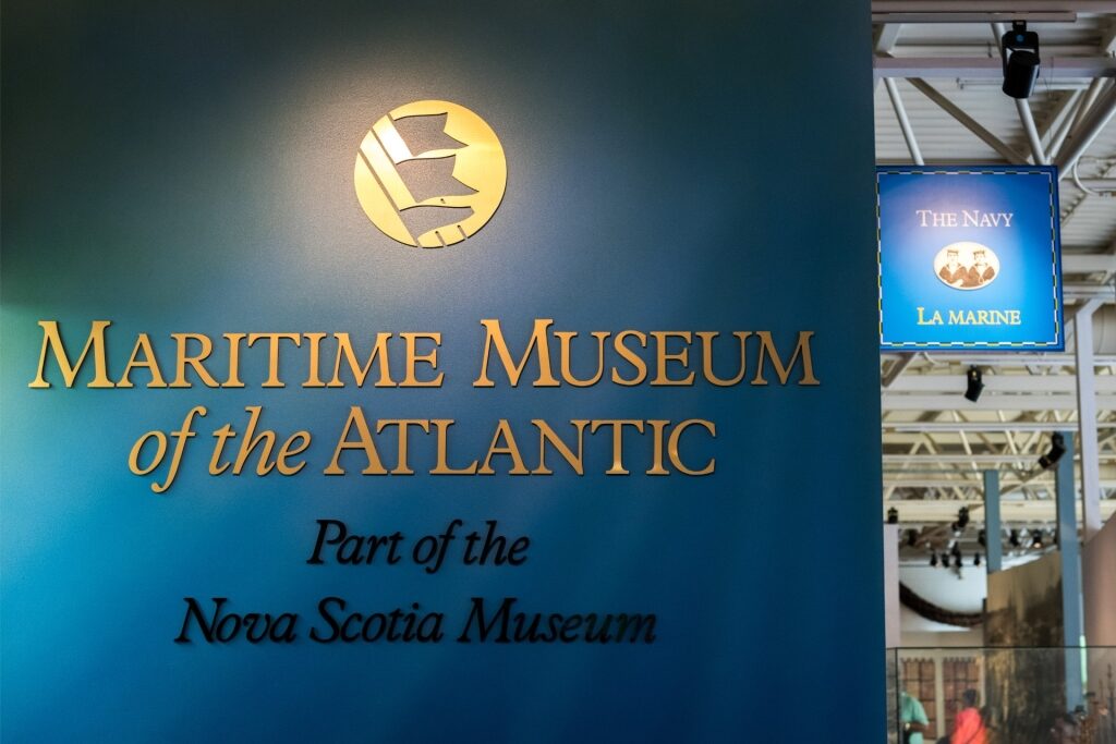 Entrance signage of the Maritime Museum of the Atlantic in Nova Scotia