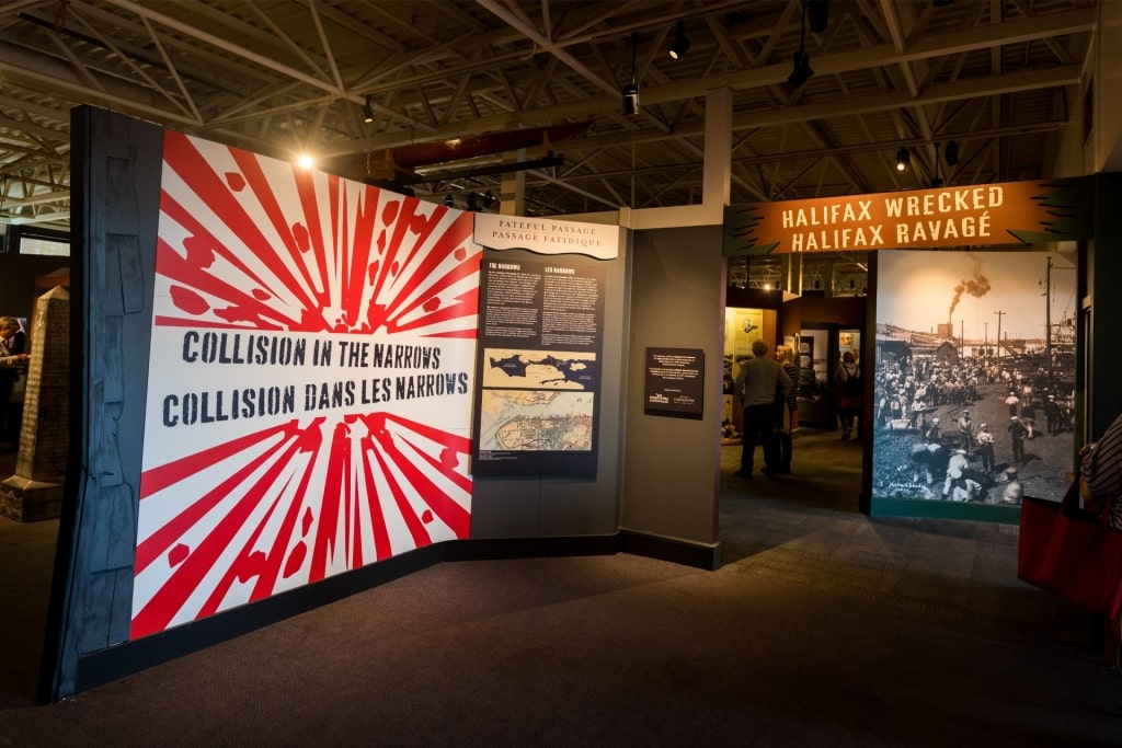 Interior of Maritime Museum of the Atlantic showing exhibits on Nova Scotia’s maritime history