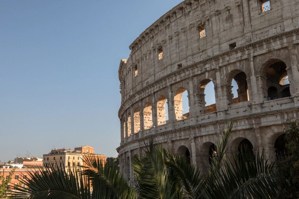 Exterior view of the Colosseum in Rome, Italy