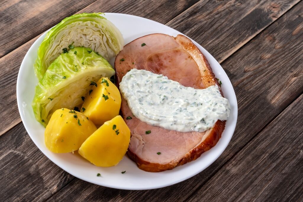 Plate of bacon & cabbage