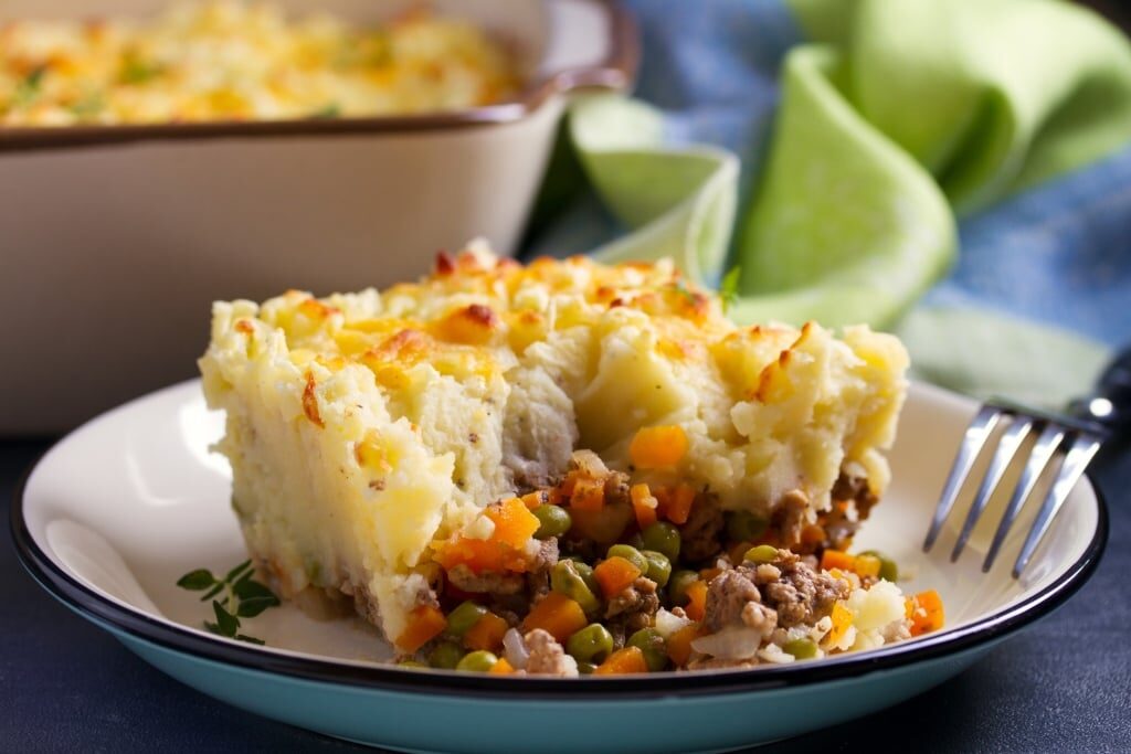 Plate of tasty shepherd’s pie
