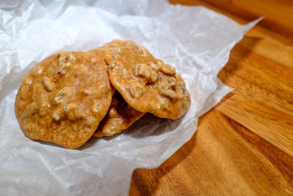 Pralines on a parchment paper
