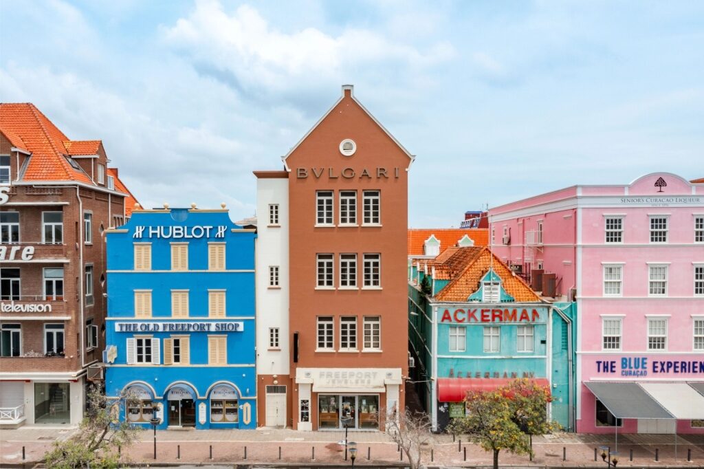 Colorful buildings along the waterfront of Willemstad, Curacao