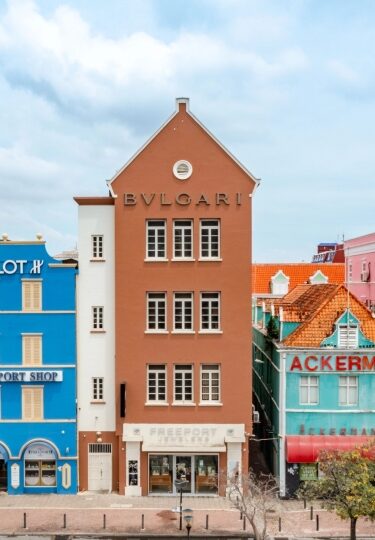 Colorful buildings along the waterfront of Willemstad, Curacao