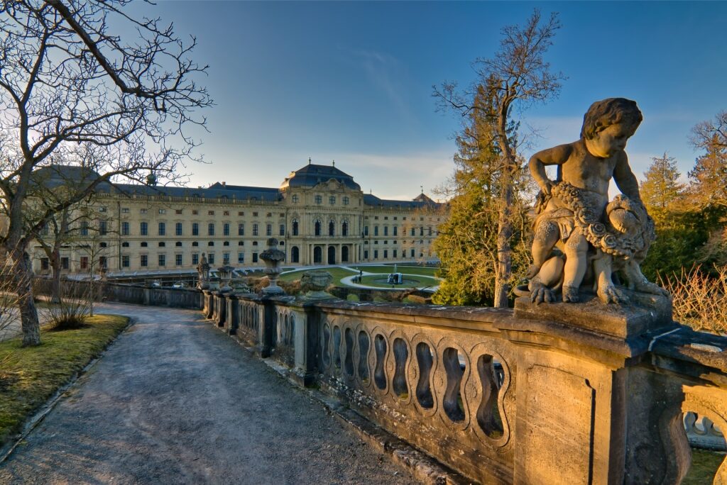 Scenic view of Würzburg Residence during winter in Germany