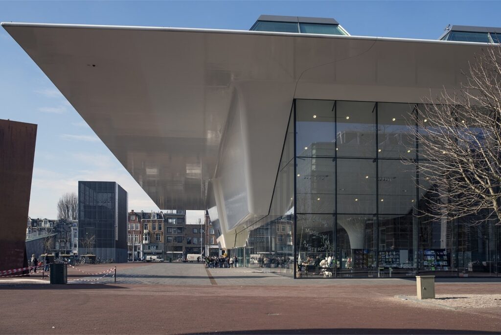 Exterior view of Stedelijk Museum in Amsterdam