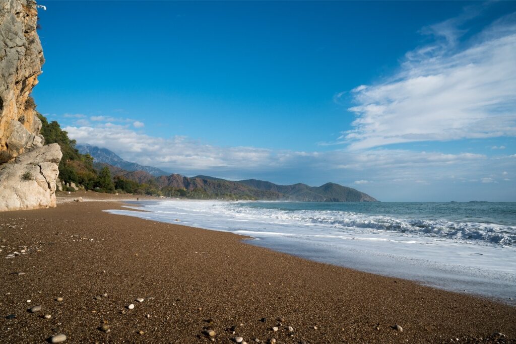 Scenic coastline of Olympos Beach in Antalya