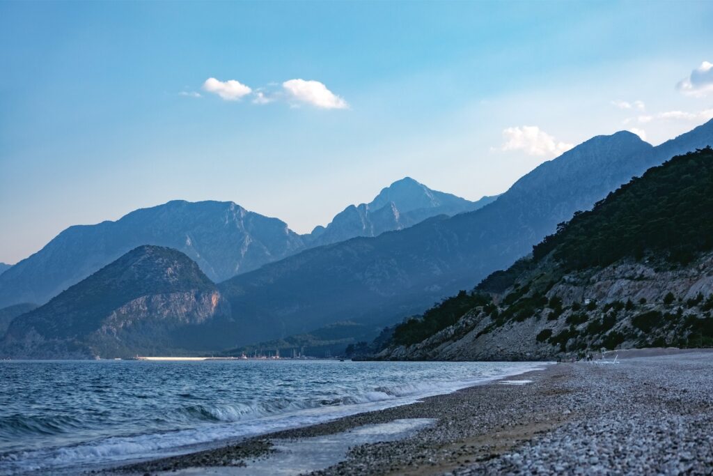 Peaceful coastal scene at Sarısu Kadınlar Beach