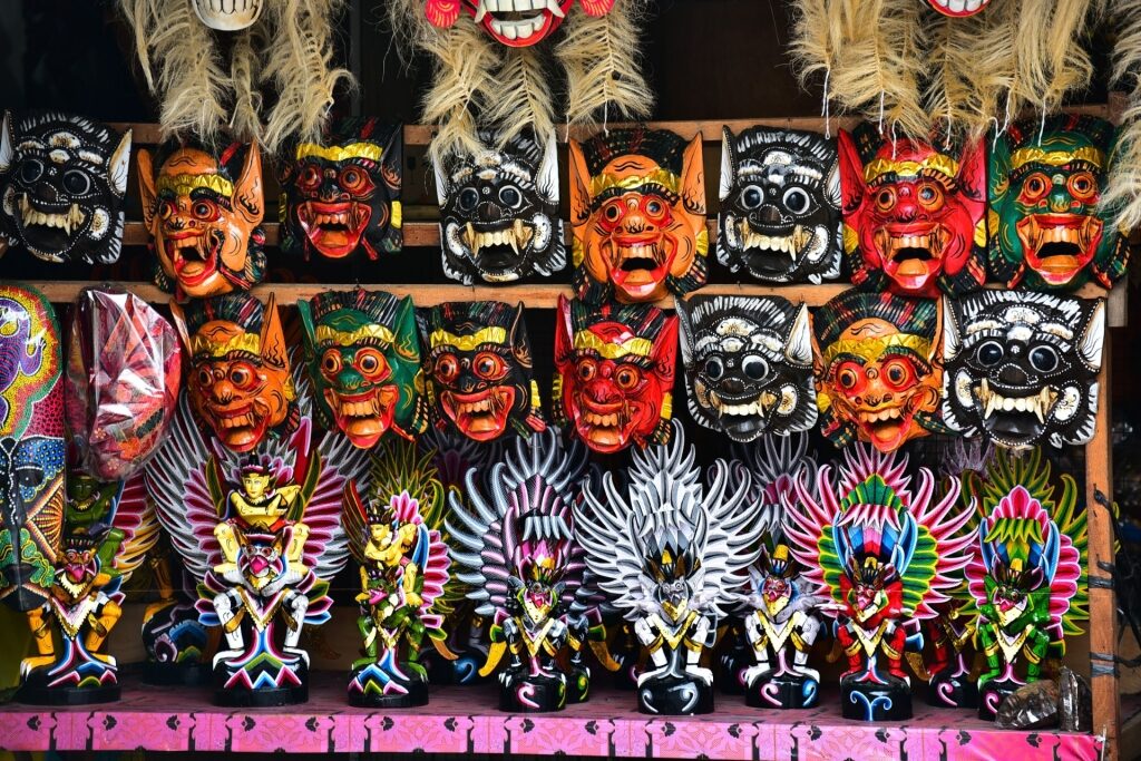 Traditional Balinese masks, one of the best Bali souvenirs