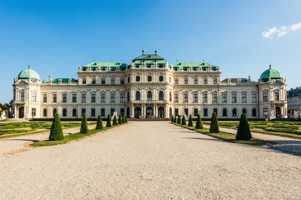 Exterior view of Belvedere Palace in Vienna