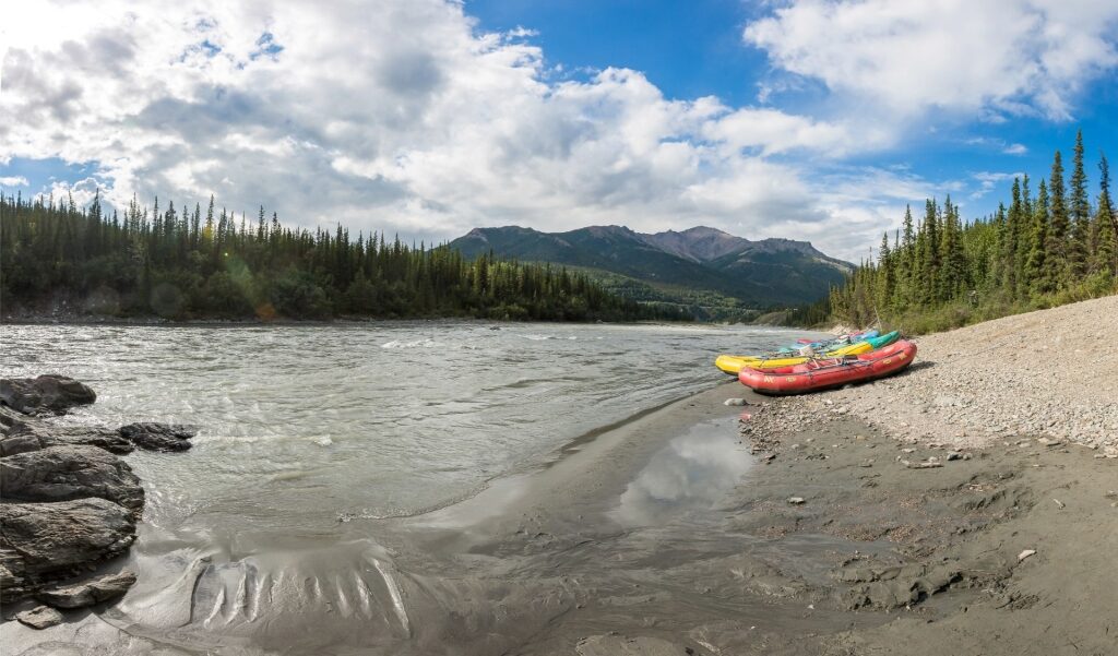 Scenic Nenana River flowing through the Alaska Range along Denali National Park