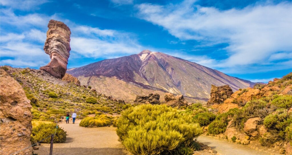 Volcanic landscape of Teide National Park with Mount Teide rising in the background