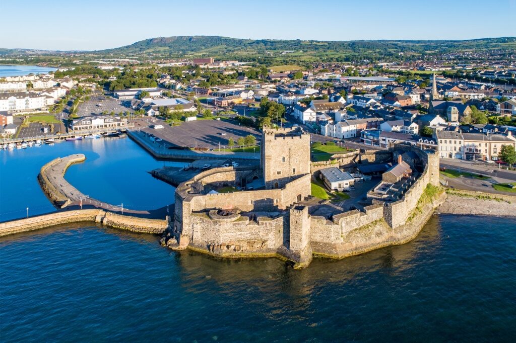Carrickfergus townscape with the iconic Norman Castle in view