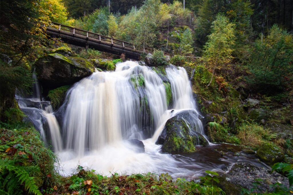 Triberg Waterfalls cascading over mossy rocks in the Black Forest