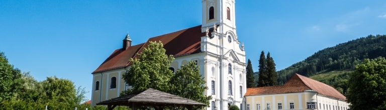 Exterior view of Stift Engelszell monastery in Austria