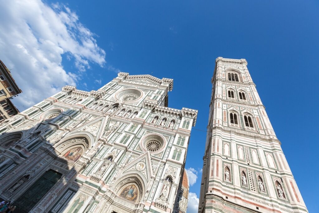 Giotto’s Campanile rising beside the Florence Cathedral in Piazza del Duomo