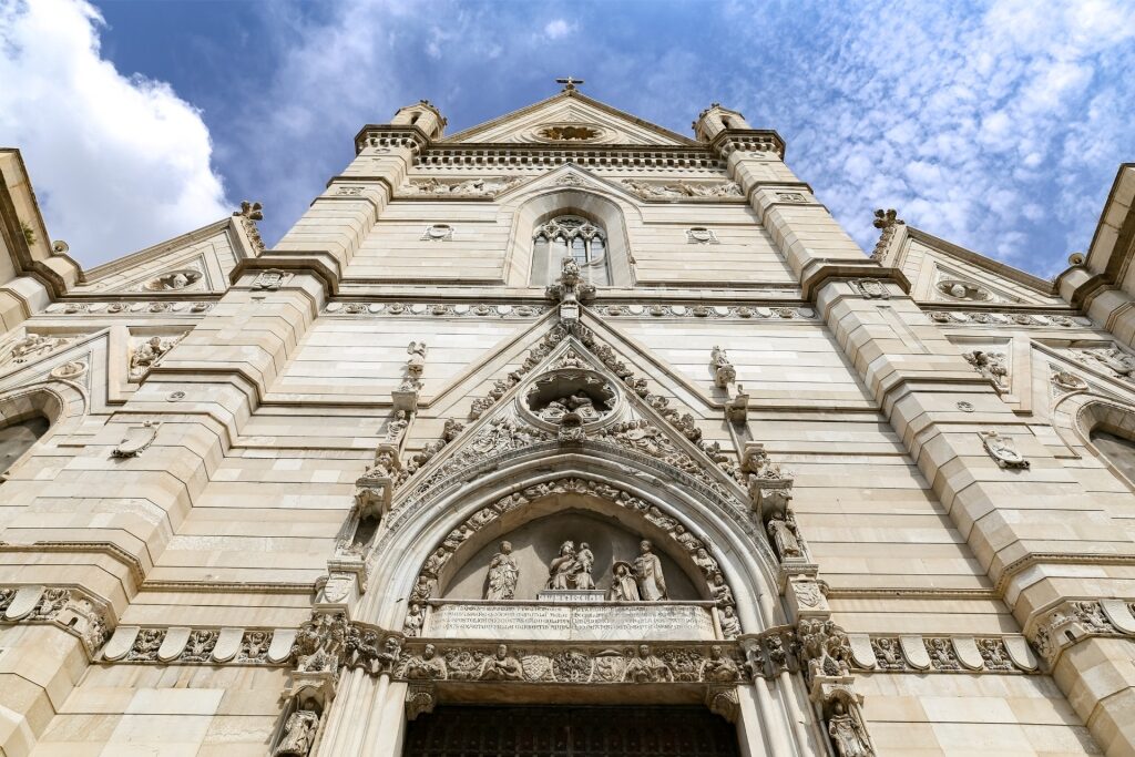 Exterior façade of Cattedrale di Santa Maria Assunta in Naples