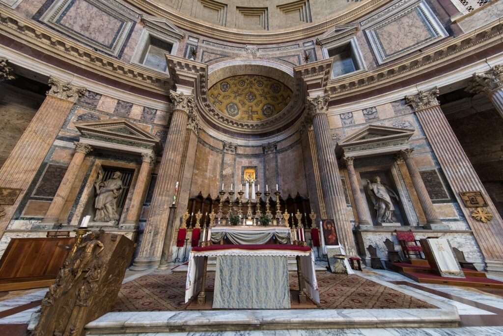 Interior view of the Pantheon in Rome