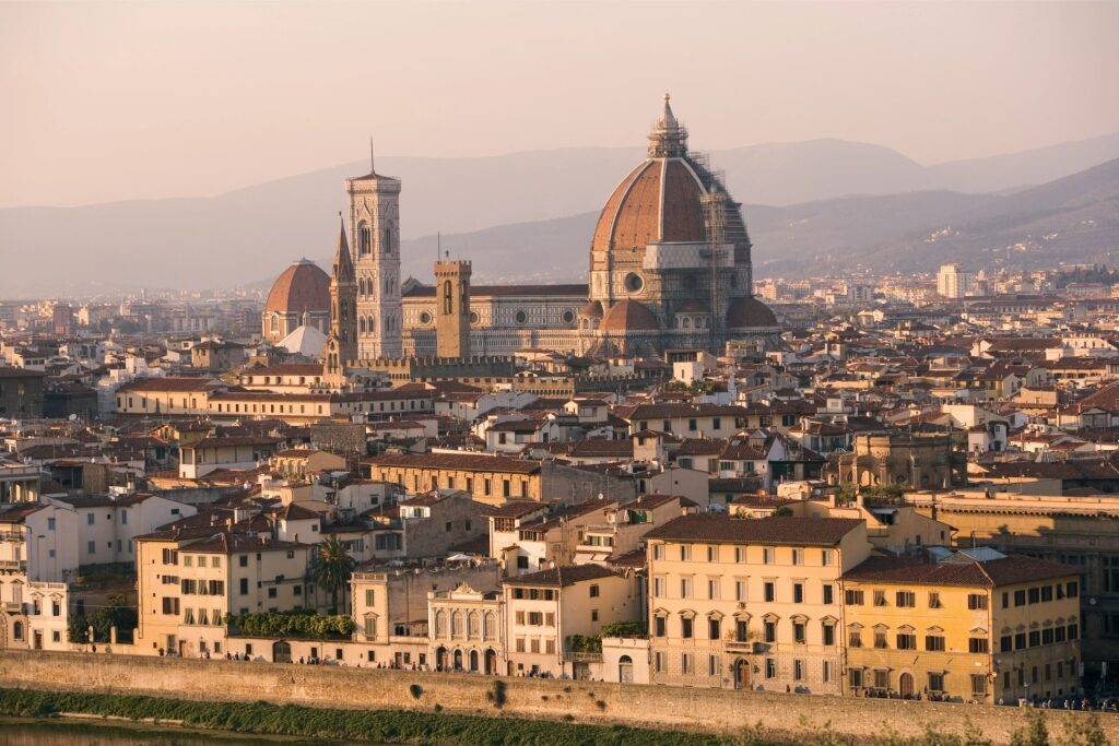 Scenic aerial view of Florence with historic landmarks
