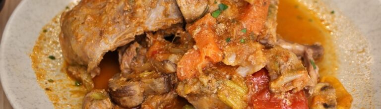 Authentic Maltese rabbit stew Stuffat tal-Fenek, a traditional food in Malta