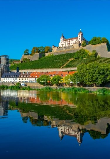 Scenic view of Würzburg’s Marienberg Fortress above the riverbank