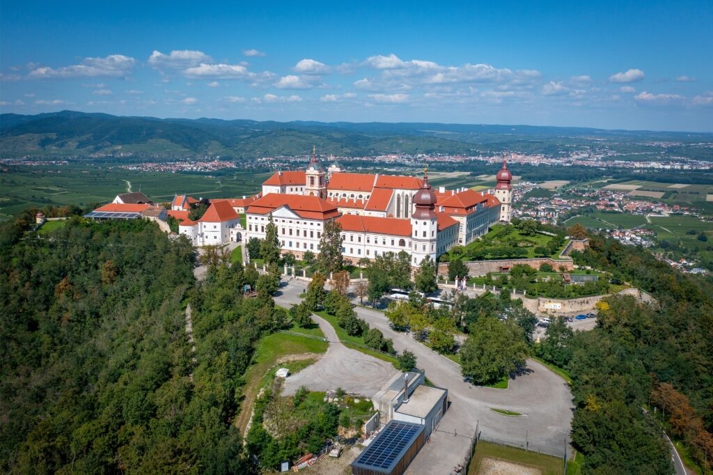 View of Göttweig Abbey while hiking in Austria