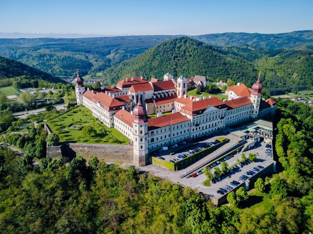 Aerial view of Göttweig Abbey in Austria