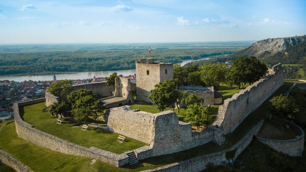 Beautiful view of the ruins of Hainburg Castle in Austria