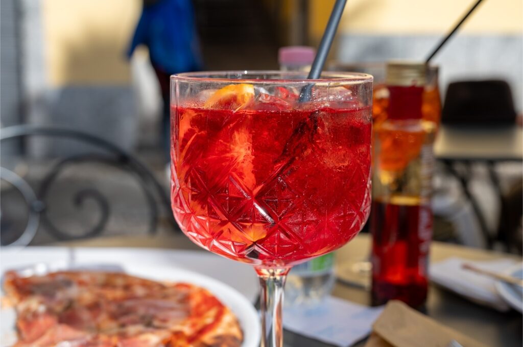 Campari aperitif, one of the famous Italian beverages