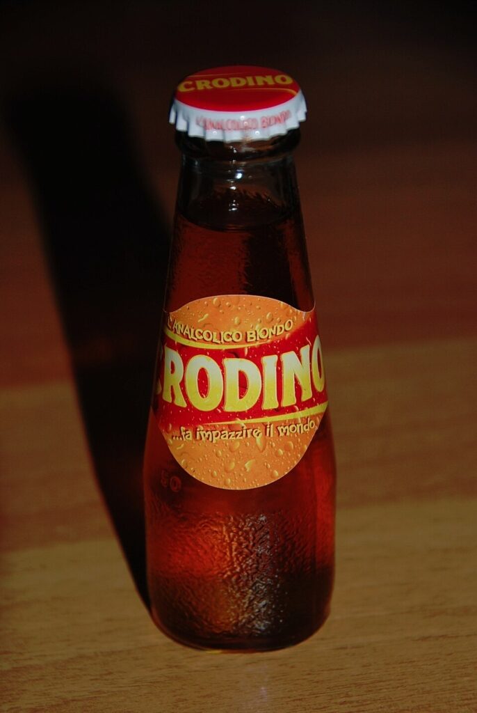 Bottle of Crodino, a non-alcoholic Italian aperitif