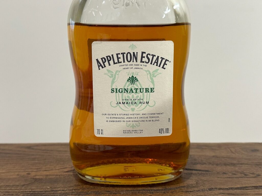 Premium Appleton Estate rum in glass bottle
