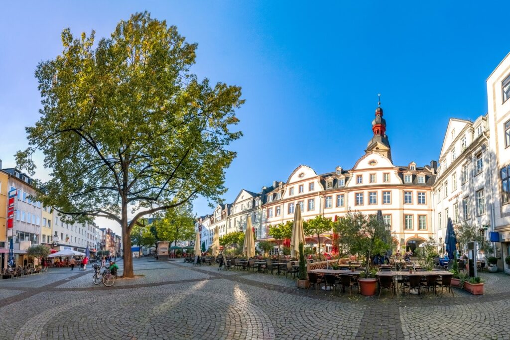 Charming plaza of Am Plan in Koblenz’s Old Town