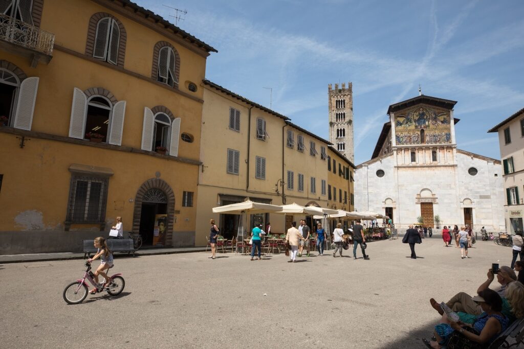 Historic Romanesque Basilica di San Frediano in the old town of Lucca
