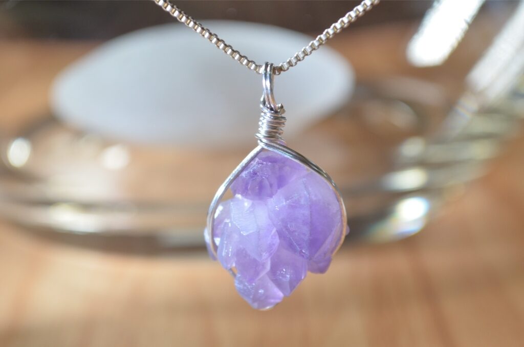 Handmade amethyst pendant necklace
