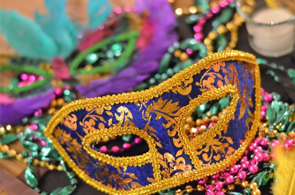 Decorative Mardi Gras mask as a New Orleans souvenir