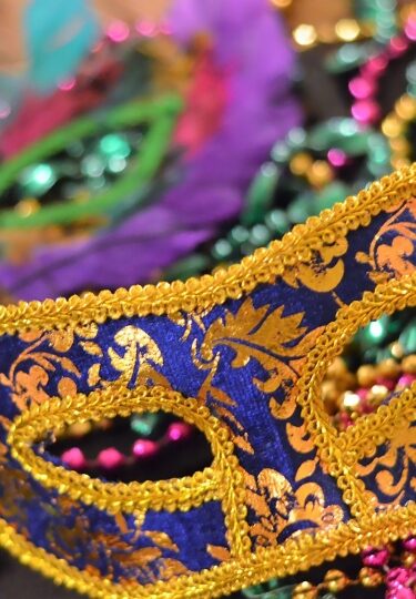 Decorative Mardi Gras mask as a New Orleans souvenir
