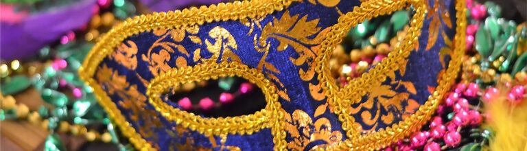 Decorative Mardi Gras mask as a New Orleans souvenir