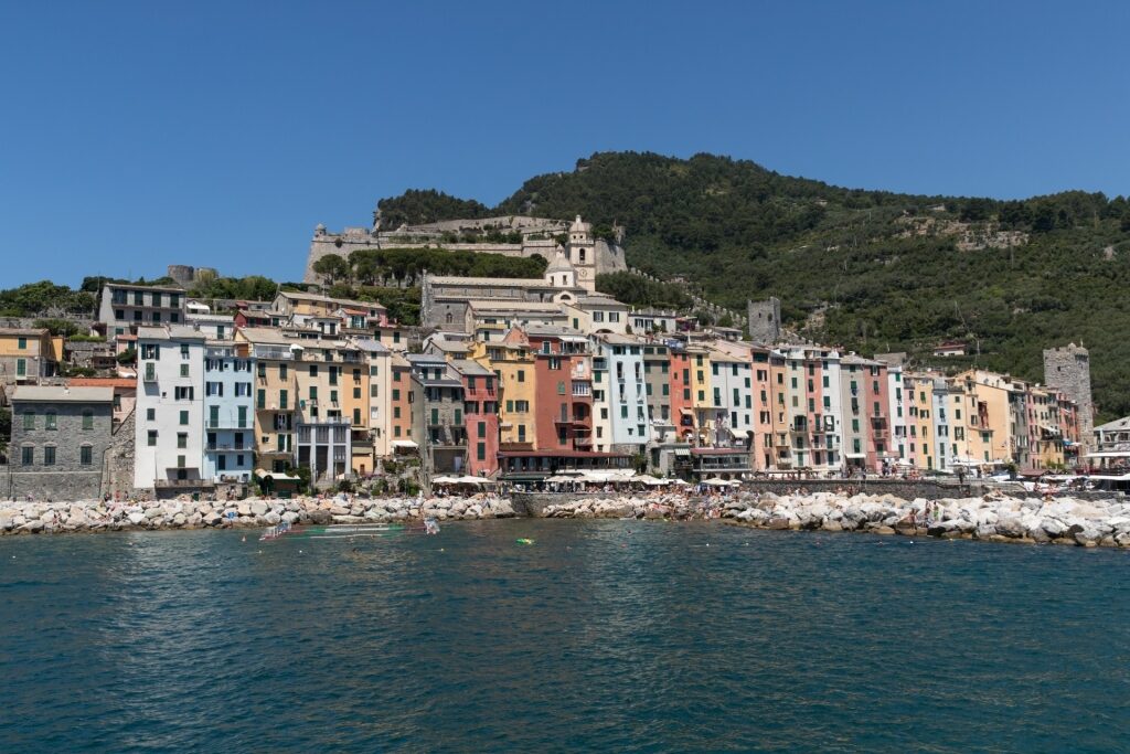Historic town of Porto Venere with brightly painted coastal buildings