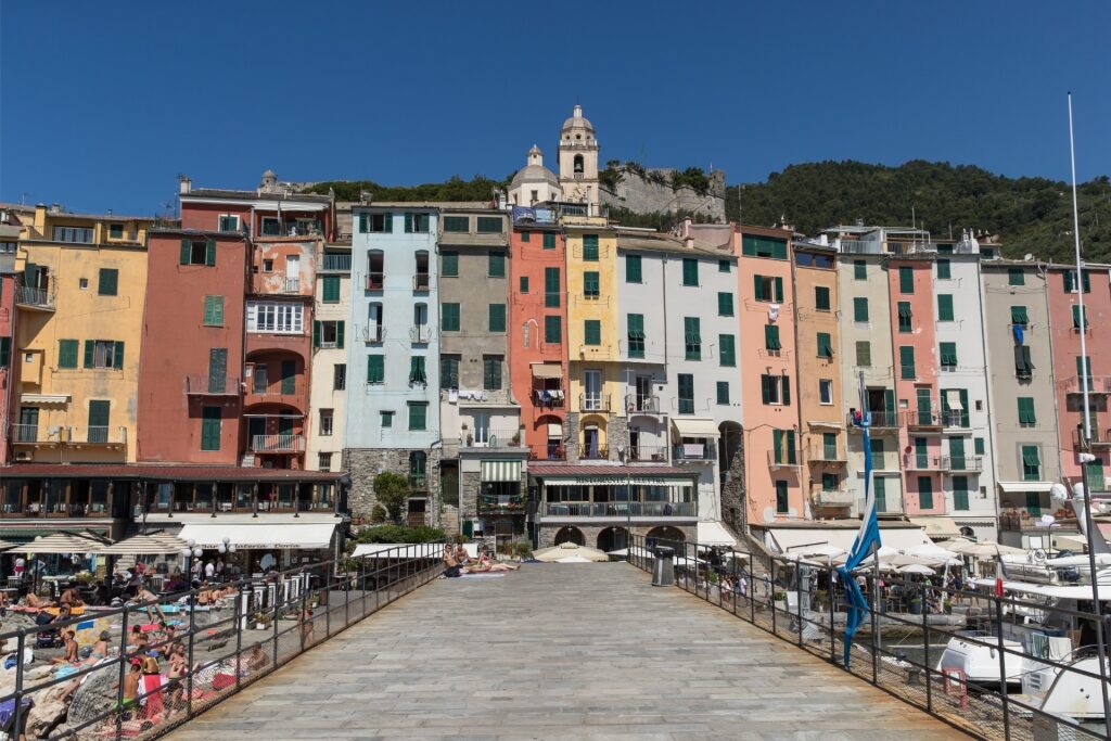 Historic town of Porto Venere with brightly painted coastal buildings