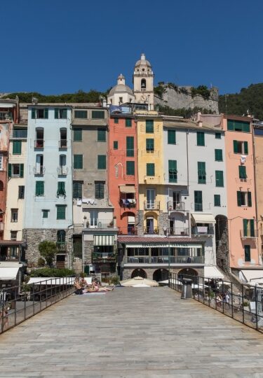 Historic town of Porto Venere with brightly painted coastal buildings