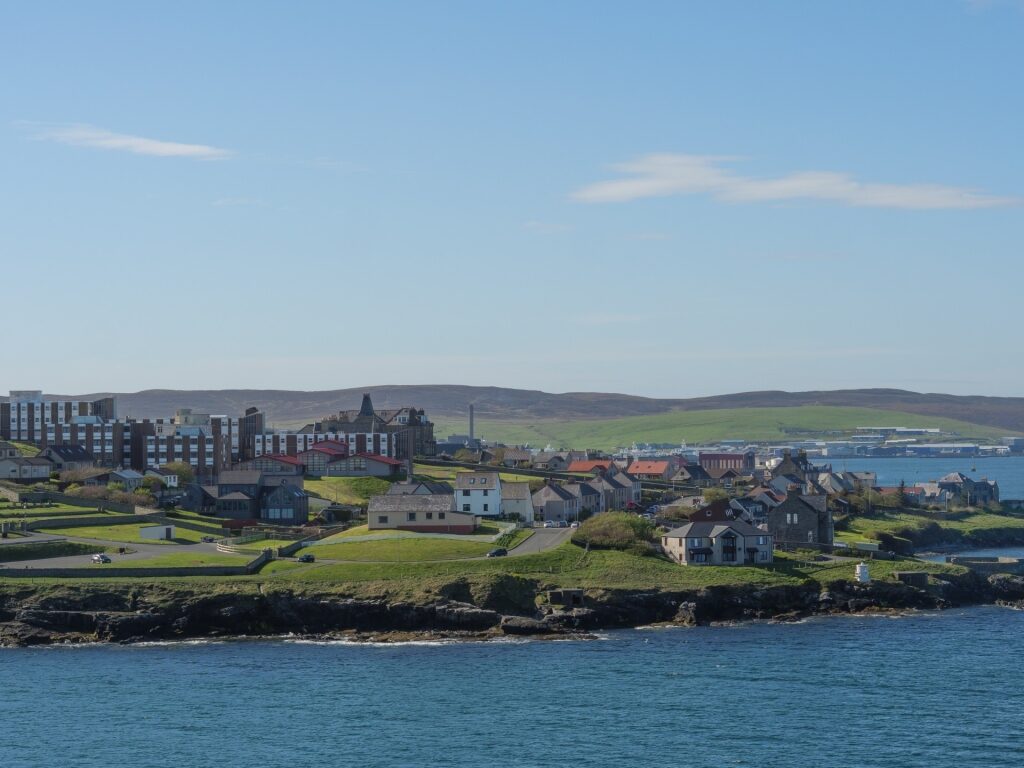 Scenic view of Lerwick city on the Shetland Islands, Scotland