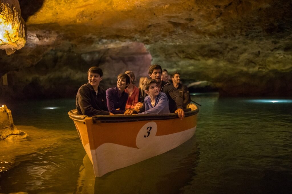 Boat tour inside the Caves of San José in Spain