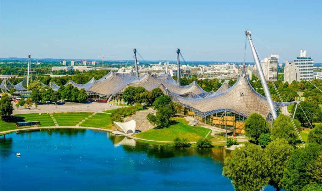 Scenic view of Olympiapark in Munich, Germany