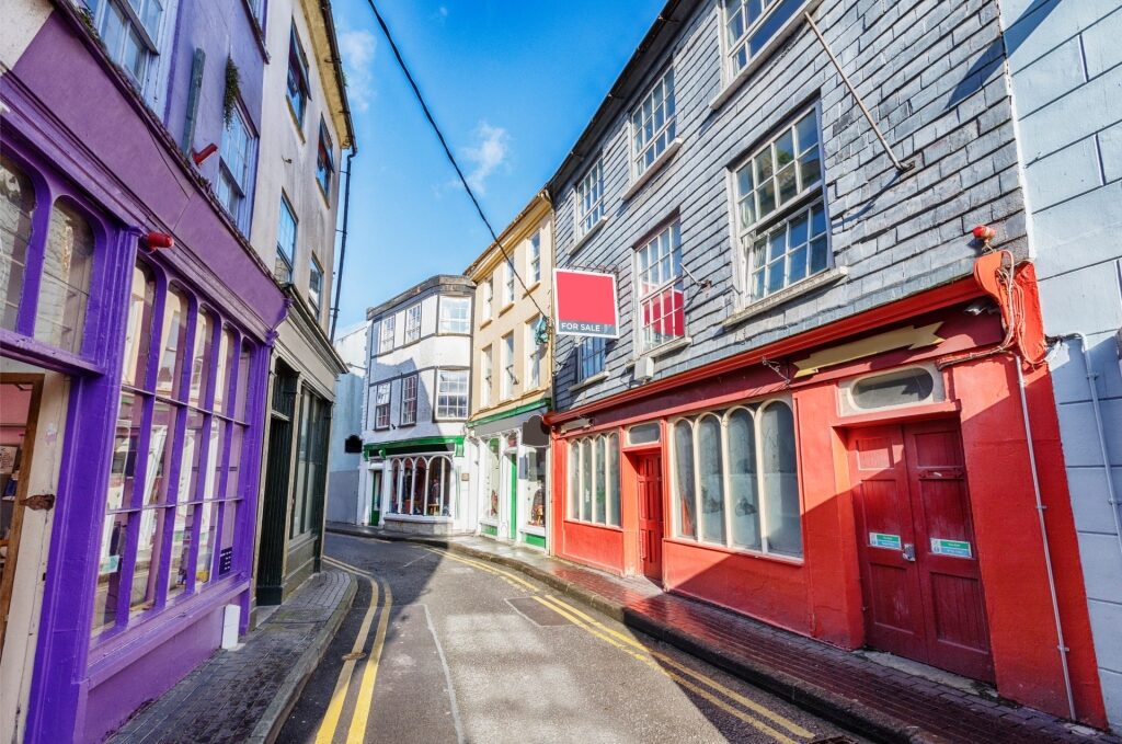 Scenic view of Kinsale street with colorful storefronts