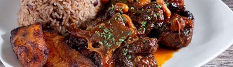 Caribbean braised oxtail stew, food in Bonaire