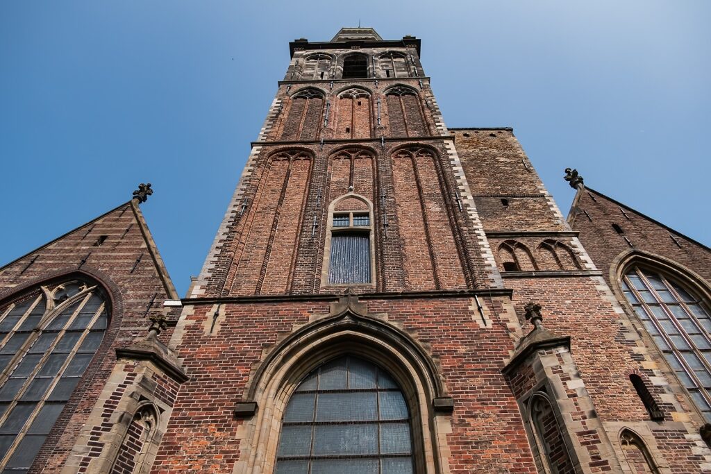 Exterior view of Sint-Janskerk, the historic church in Gouda