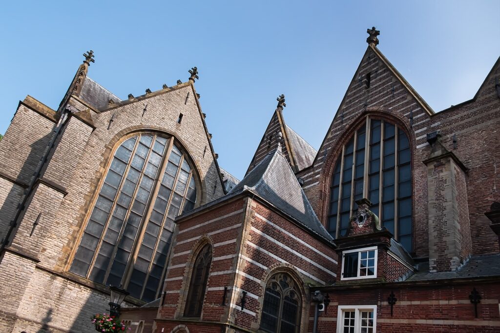 Exterior view of Sint-Janskerk, the historic church in Gouda