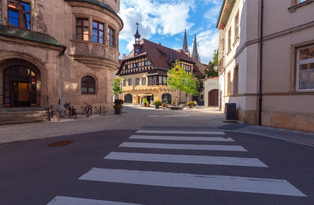 Pedestrian lane in Regensburg’s old medieval town