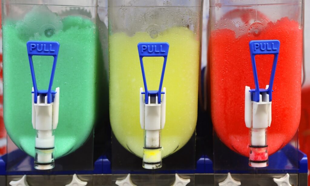 Traditional Grattachecca ice-shaving dispenser